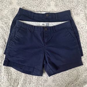 Old Navy Set of 2 Navy Blue Chino Shorts, Uniform, Size 2, EUC